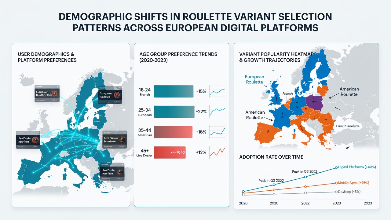 Grafik zu regionalen Unterschieden bei Roulette-Varianten auf europäischen Plattformen
