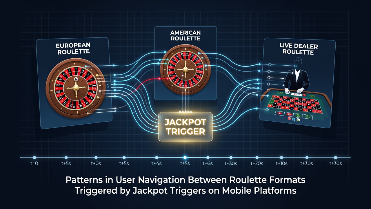 Heatmap-Analyse der mobilen Navigation zwischen Roulette-Formaten nach Jackpot-Trigger